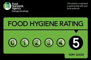 Food Hygiene Rating of Five